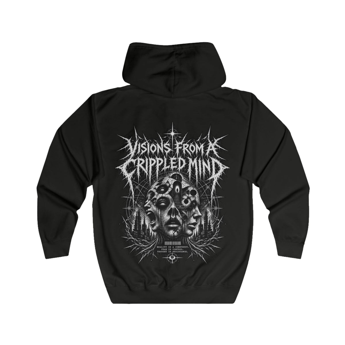 Distorted Society Zip Hoodie — "Visions From a Crippled Mind"