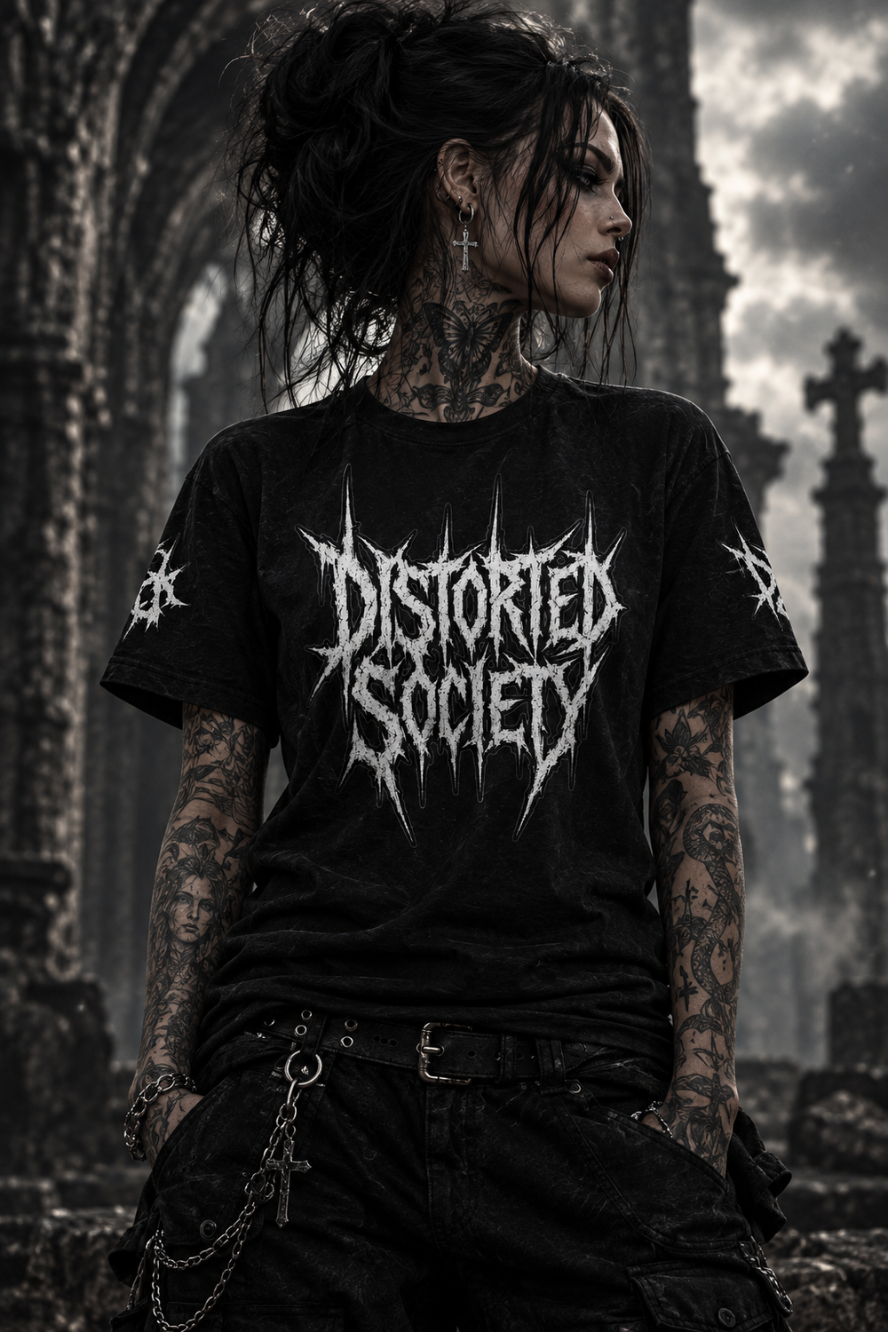 Distorted Society Tee — 'In the Silence I Became My Own'