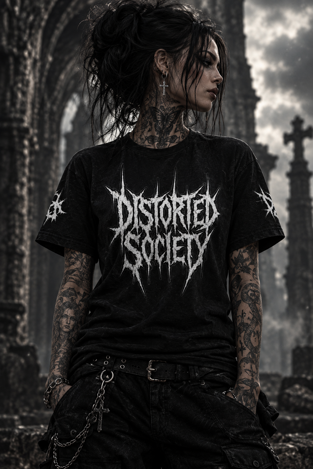 Distorted Society Tee — 'In the Silence I Became My Own'