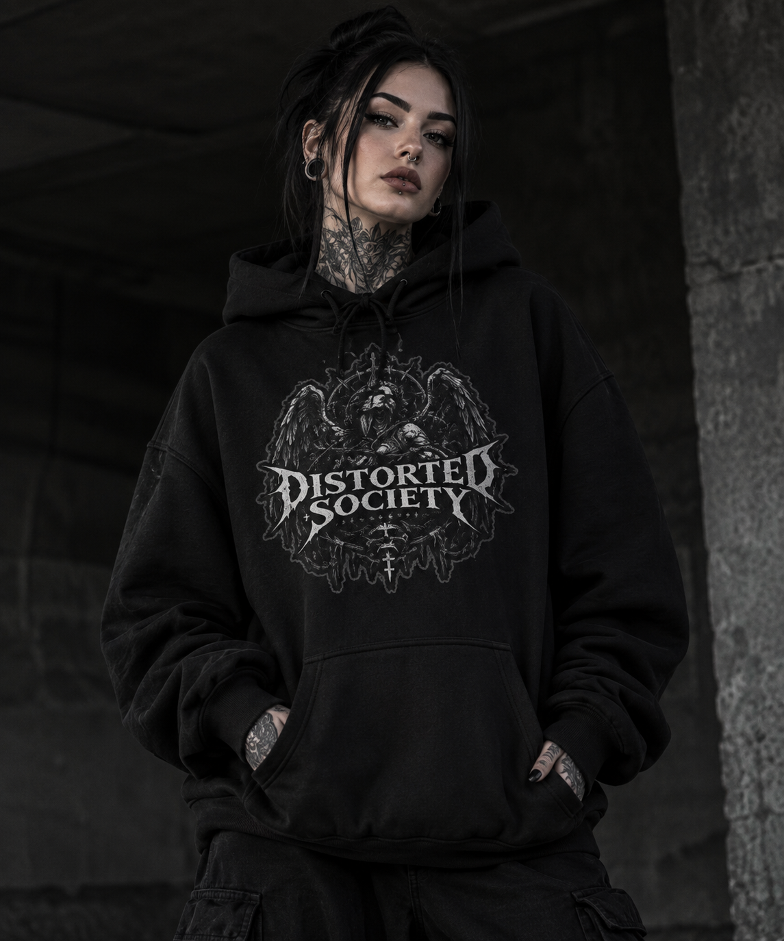 Distorted Society Hoodie  —  WATCH YOUR BACK